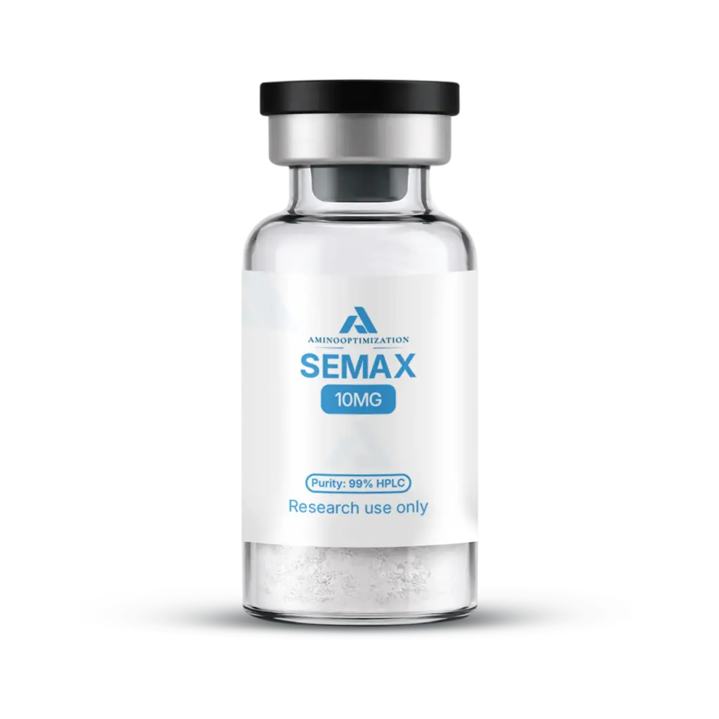 SEMAX research vial of lyophilised powder, AminoOptimization label