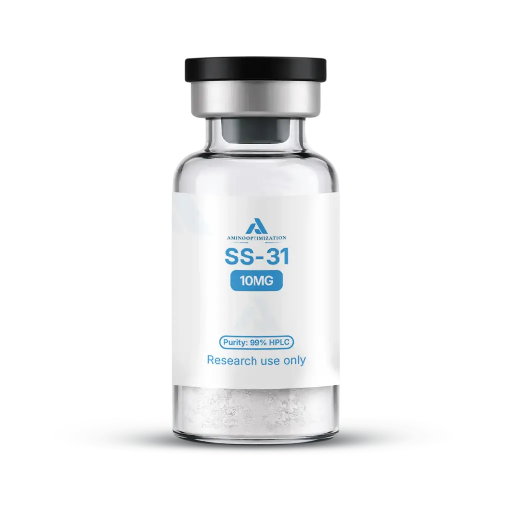 SS-31 research vial of lyophilised powder, AminoOptimization label