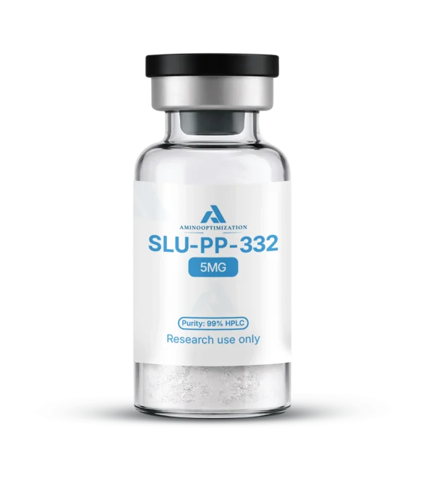 SLU-PP-332 research vial of lyophilised powder, AminoOptimization label