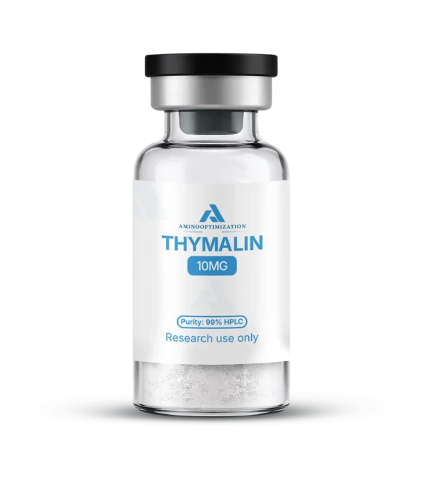 THYMALIN research vial of lyophilised powder, AminoOptimization label